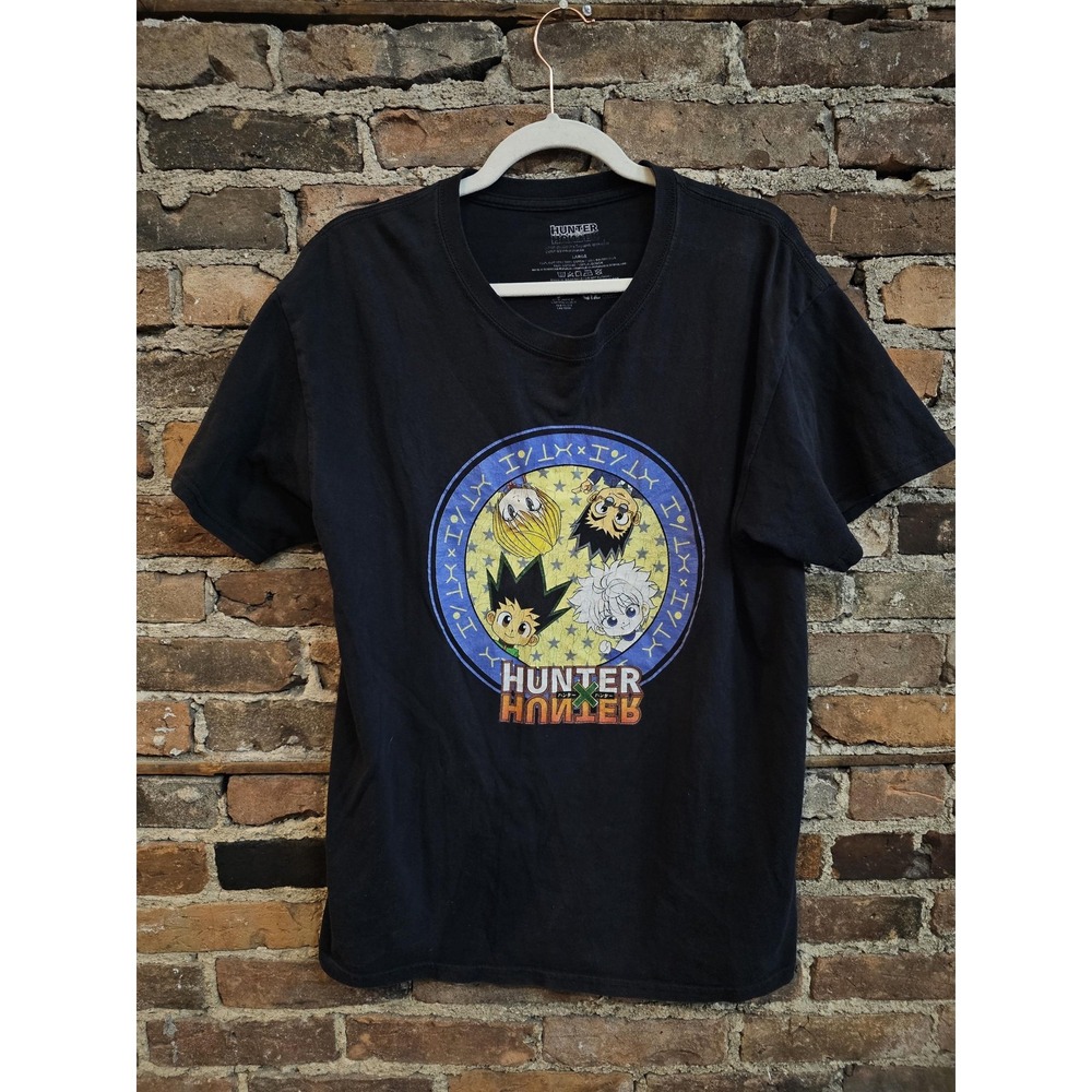 Hunter X Hunter Shirt Mens Large Black Gon‎ Killua Kurapika Graphic Anime Tee